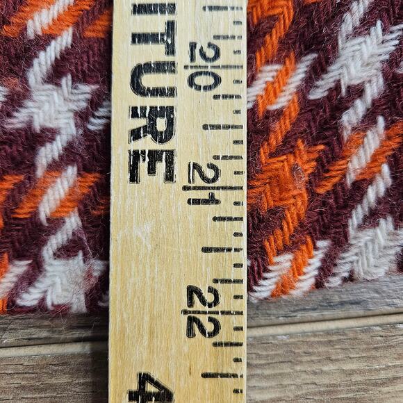 Banana Republic Wool Blend Houndstooth Jacket Medium Orange Red Winter Blazer - Picture 15 of 15